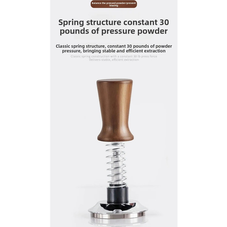 تمپر قهوه مدل 51mm wood handle شیار دار