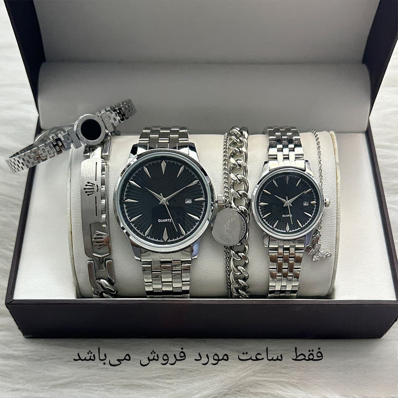 ست ساعت مچی عقربه ای زنانه و مردانه مدل کلاسیک 06