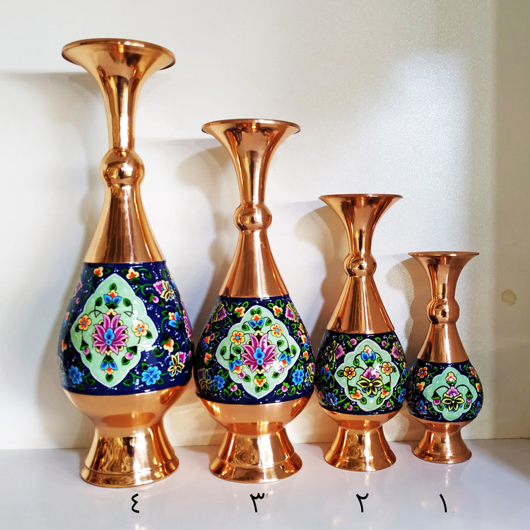 ست گلدان 20 و شکلات خوری 17 مس و پرداز