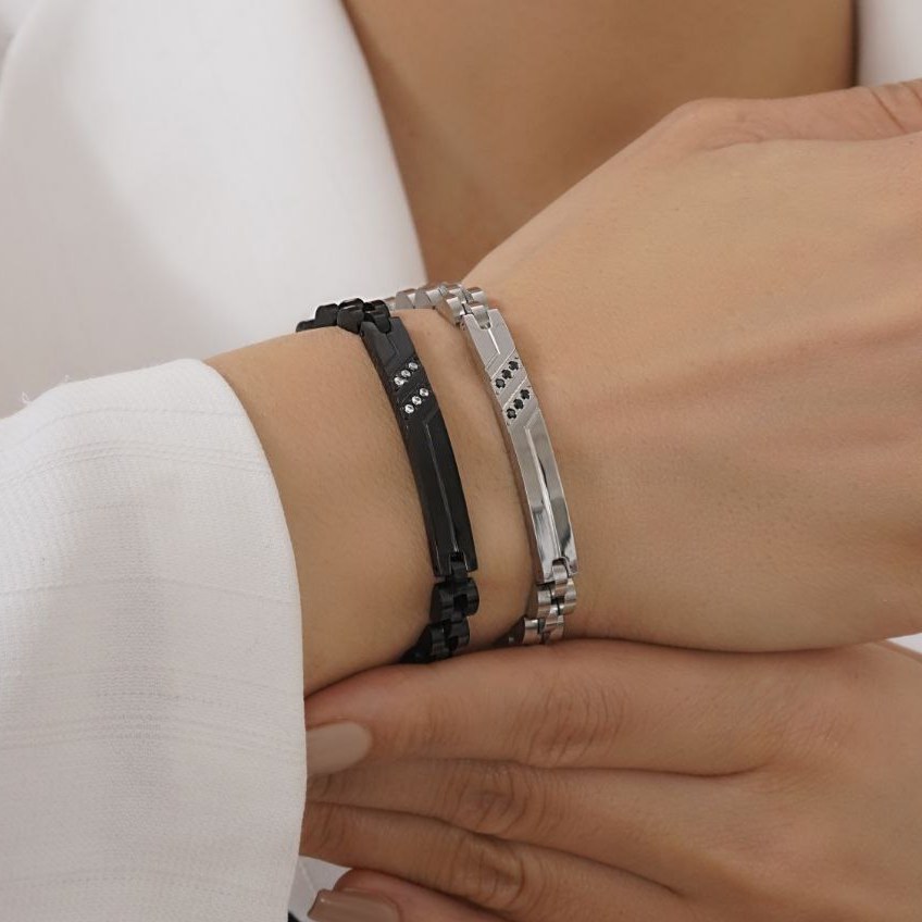 دستبند استیل طرح رولکس rolex در سه رنگ درجه 1 رنگ ثابت کد mp