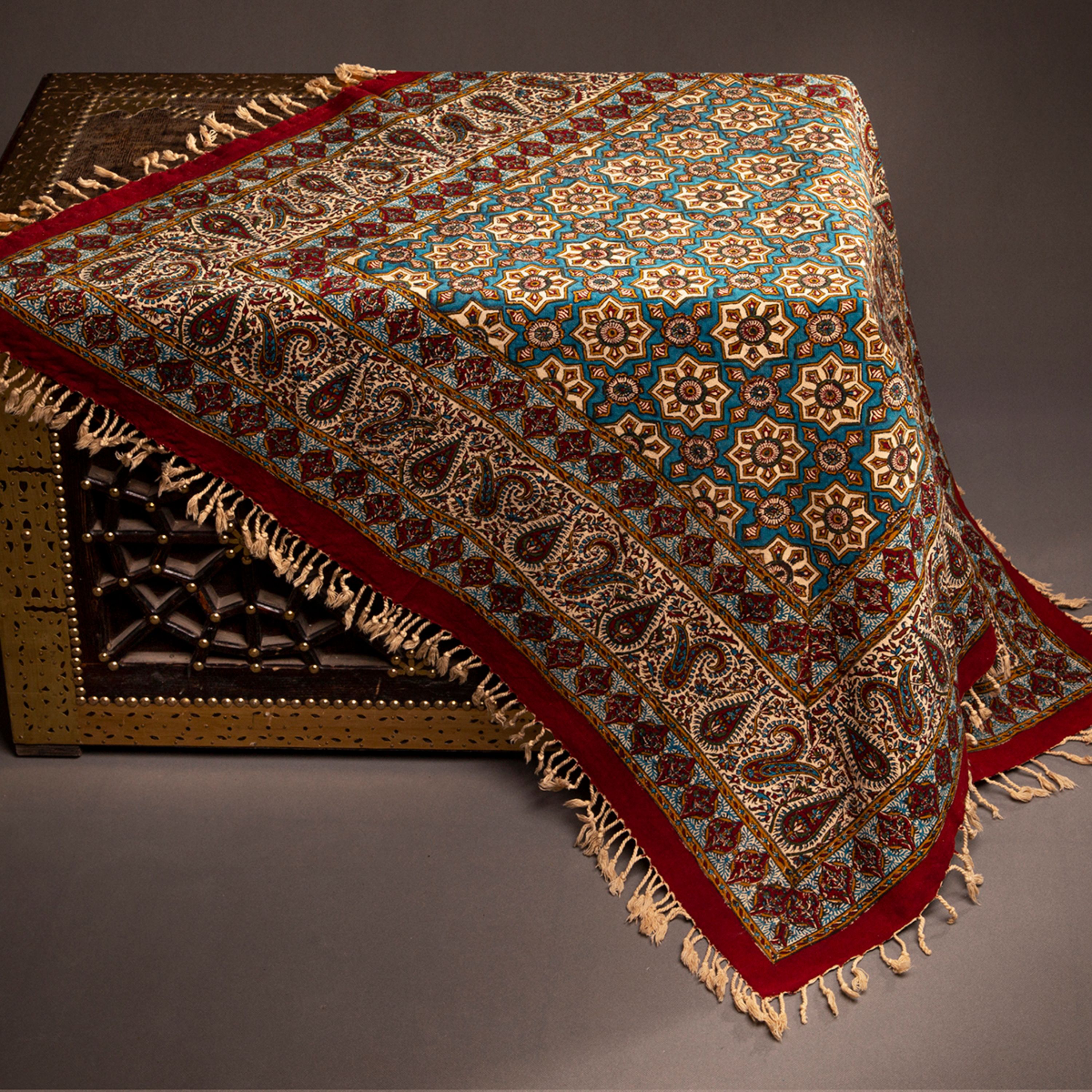 رومیزی قلمکار طرح خاتم کیفیت اعلا سایز یک متری