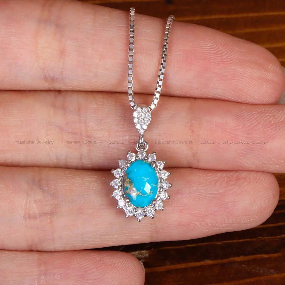 گردنبند فیروزه زنانه کد 34224