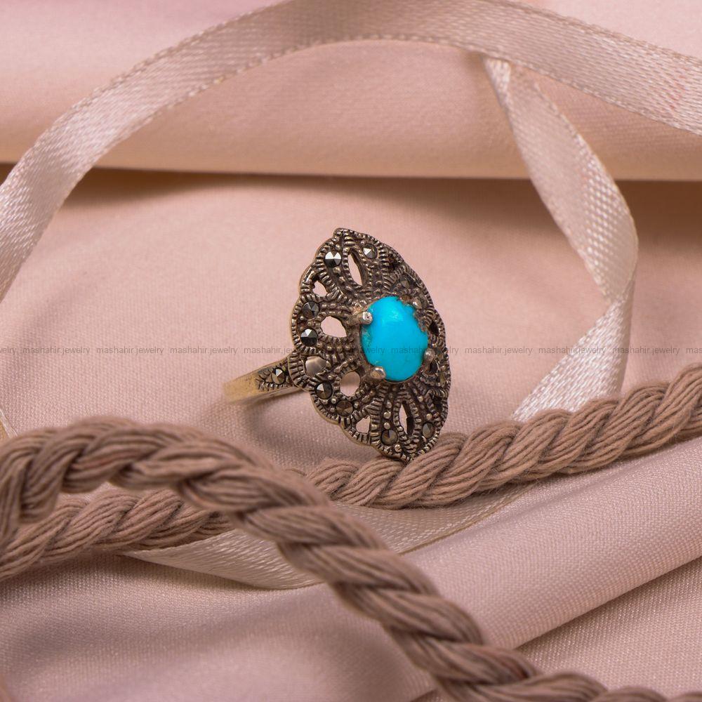 انگشتر فیروزه شجری زنانه کد 8070