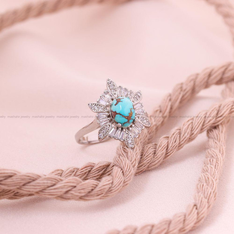 انگشتر فیروزه شجری زنانه کد 8696
