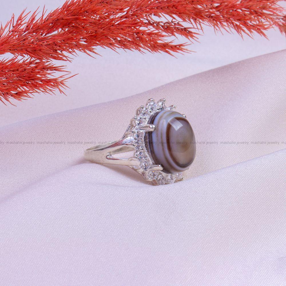 انگشتر عقیق باباقوری زنانه کد 10012