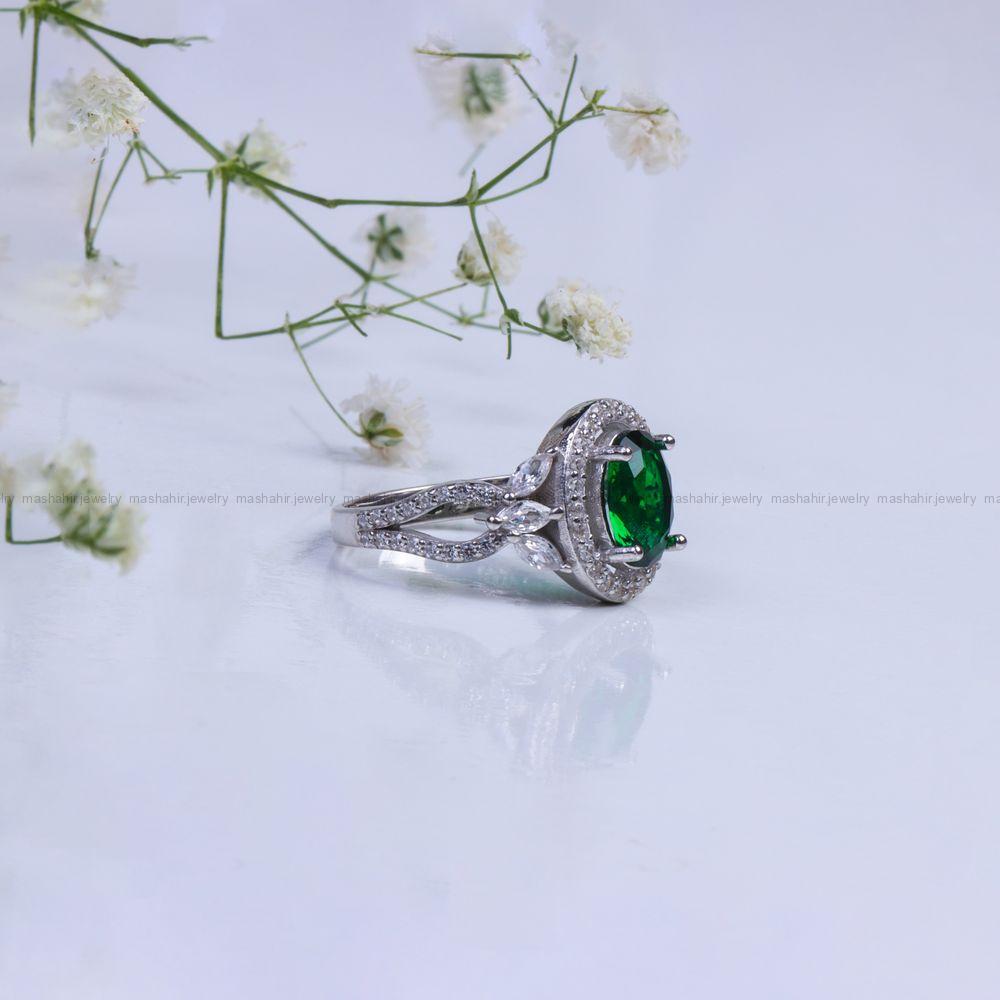 انگشتر زمرد سنتاتیک زنانه کد 10128