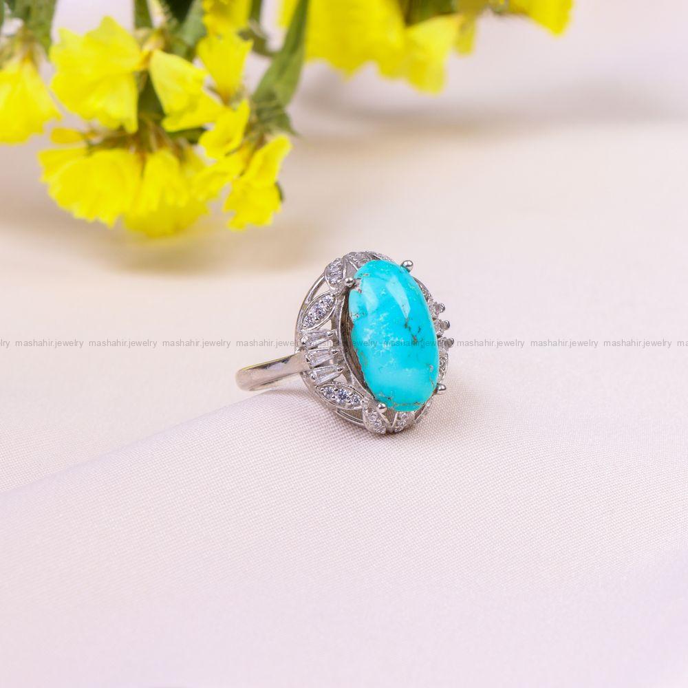 انگشتر فیروزه شجری زنانه کد 10169