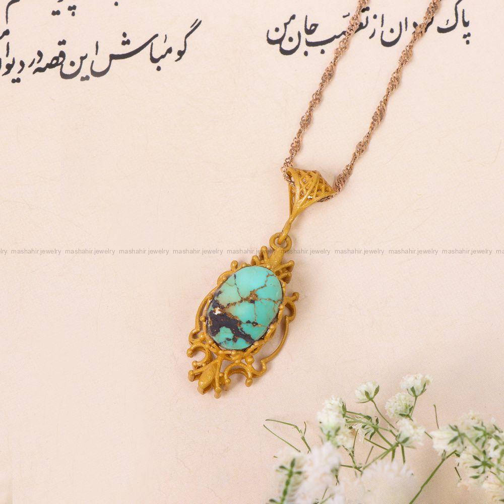 گردنبند فیروزه زنانه کد 10196
