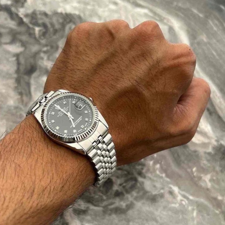ساعت مردانه رولکس صفحه مشکی استیل خاص شیک