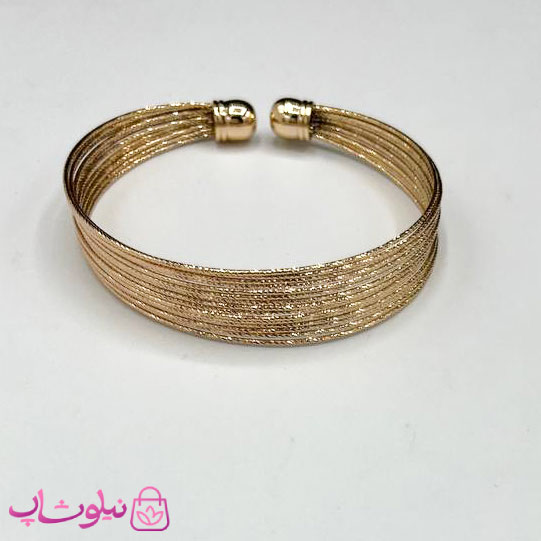 دستبند النگویی زنانه ژوپینگ طرح طلایی براق چند لایه کد 3791
