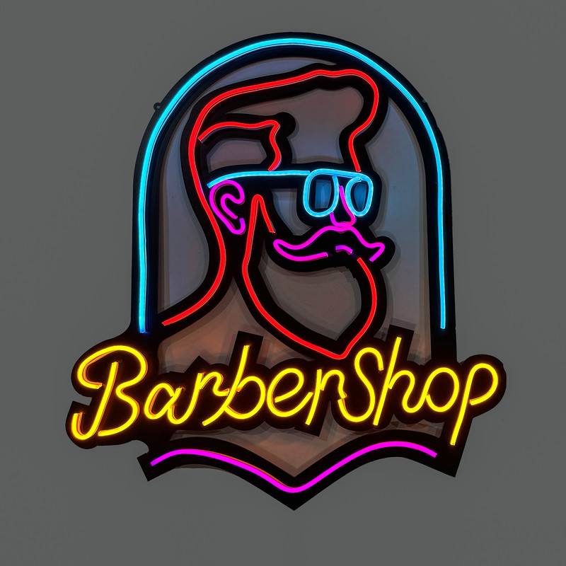 چراغ دیواری مدل نئونی طرح Barber Shop